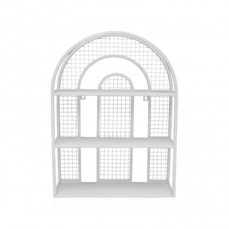 WHITE METAL WALL SHELF