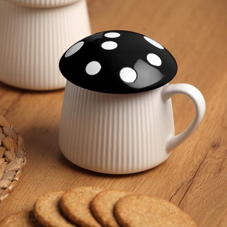 WHITE MUSHROOM LID CUP