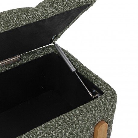 GREEN UPHOLSTERED STORAGE END BED BENCH