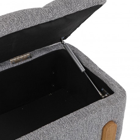 LIGHT GREY UPHOLSTERED STORAGE END BED BENCH