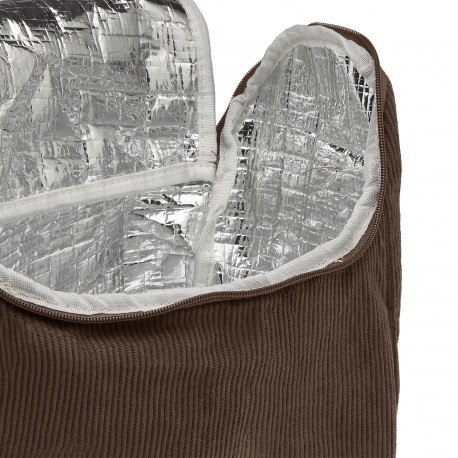 BROWN CORDUROY "COZY" THERMAL BAG