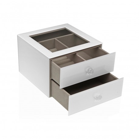 WHITE WOODEN JEWELLERY BOX