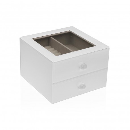 WHITE WOODEN JEWELLERY BOX