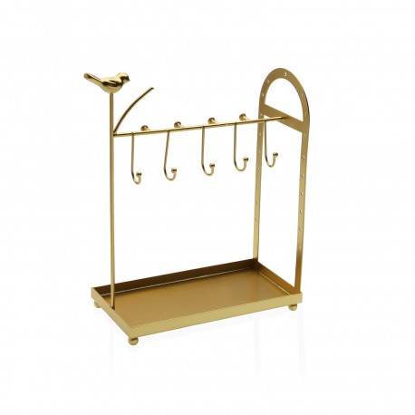 GOLD METAL JEWELLERY BOX WITH BIRD