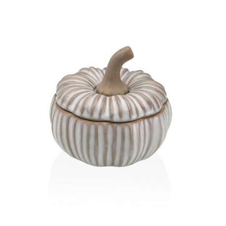S WHITE STORAGE CERAMIC PUMPKIN FIGURE