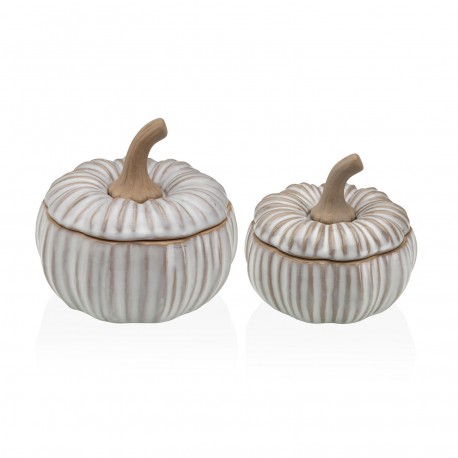 S WHITE STORAGE CERAMIC PUMPKIN FIGURE