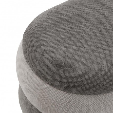 SET OF 2 GREY POUFFES