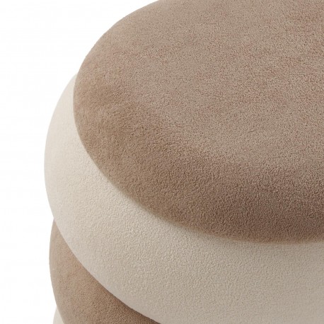 SET OF 2 BEIGE POUFFES