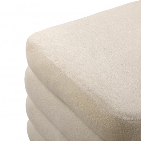 GREY END BED BENCH & 2 POUFFES SET