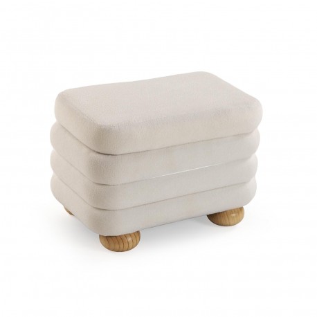 GREY END BED BENCH & 2 POUFFES SET