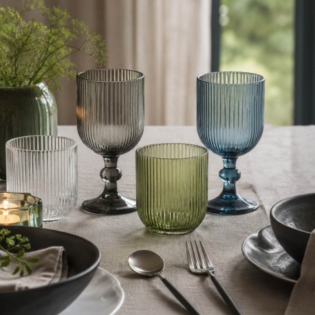 CLEAR STRIPED TUMBLER 400ML