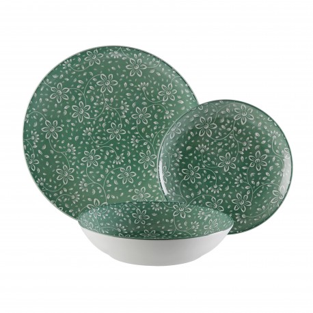 MIREIA GREEN 18-PIECE DINNER SET