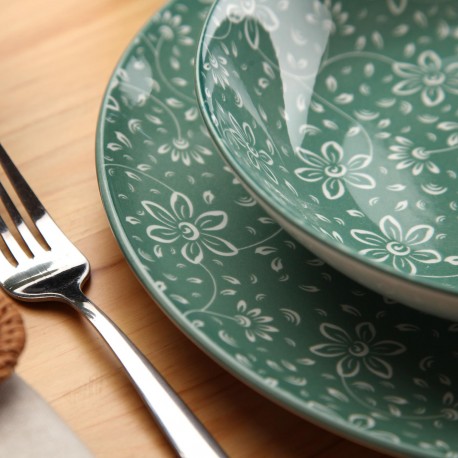 MIREIA GREEN 18-PIECE DINNER SET