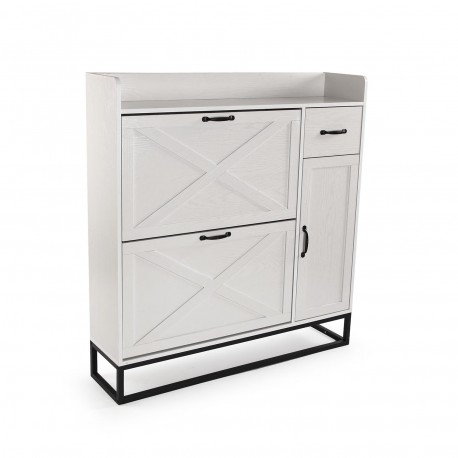 WHITE SHOE CABINET 4 DRAWERS